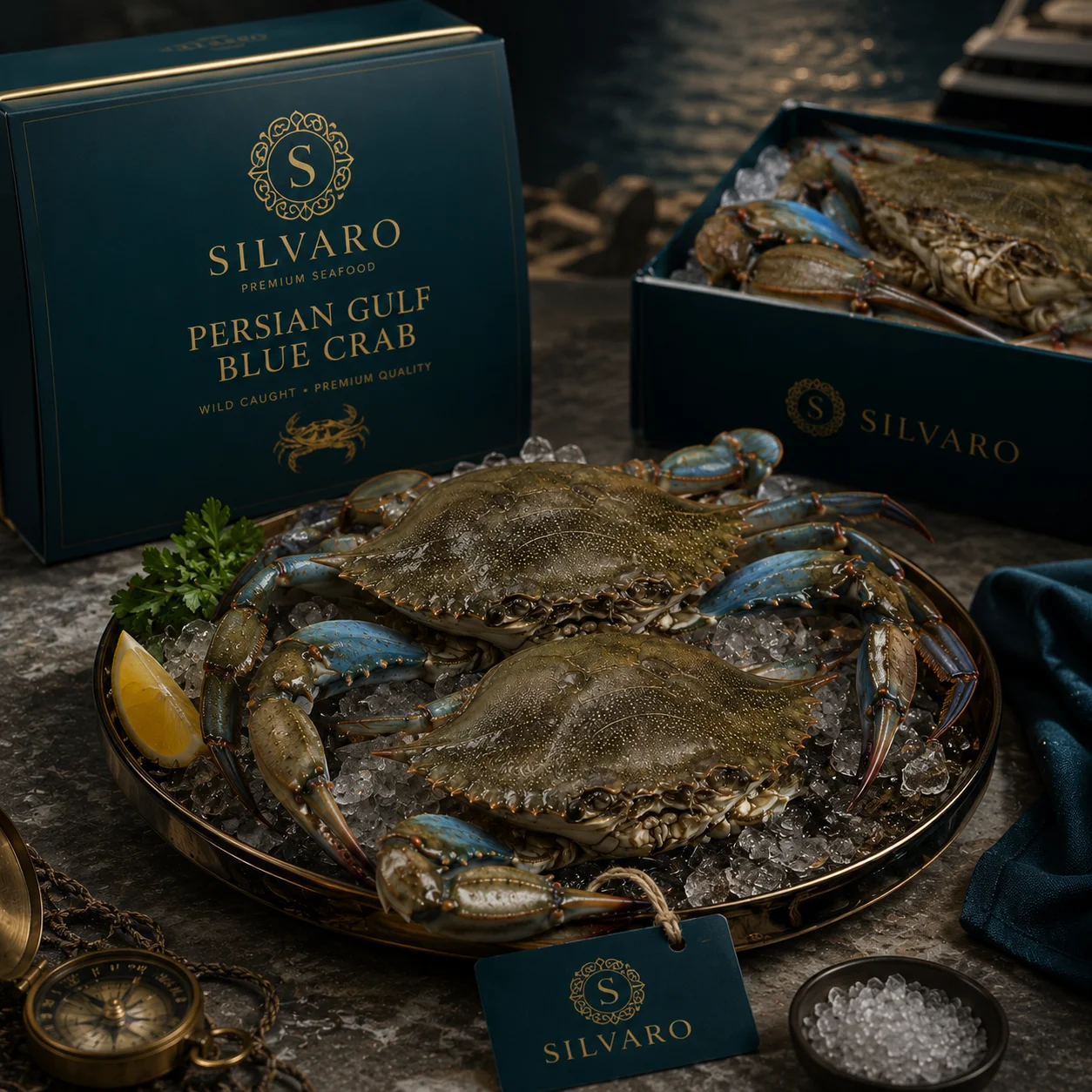 Wild-caught Persian Gulf Blue Crab frozen IQF by Silvaro